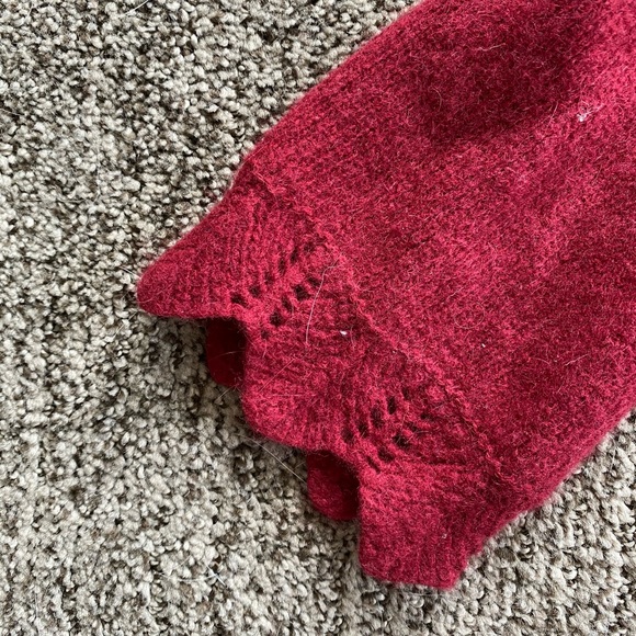 Long Red Ruffled Sweater - Picture 2 of 4